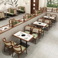 Ensemble de mobilier modulaire commercial OEM/ODM pour restaurant, avec banquette, table de salle à manger, chaises, pour cafétéria, barbecue intelligent et hot pot