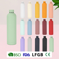 Bouteille d'eau en acier inoxydable avec logo personnalisé, 350-1000 ml, finition mate intérieure 304, isolation sous vide, thermos à petite ouverture