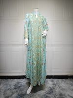 Jalabiya à motifs multicolores brodés, robe islamique pour femmes adultes, robe ample élégante et modeste, vente chaude 2025