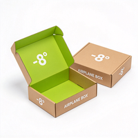 Boîte en carton ondulé écologique avec intérieur orange, impression numérique personnalisée, emballage durable