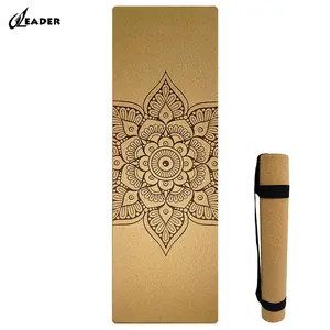 Alibaba China Wholesale Mandala Natural Rubber Organic Custom Printed Eco Friendly Mat De Yoga Cork Yoga Mat