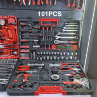Kit d'outils à main pour la maison Elehand, boîte à outils multi-réparation automobile, kit d'outils de mécanicien complet avec boîte de rangement en plastique