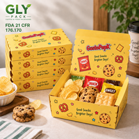 Boîte à collation pour avion GLY PACK, en carton alimentaire 300 g/m², pliable, sans plastique, emballage de restauration pour impression de logo personnalisé