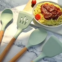 Spatule de service à spaghetti en silicone avec support Ustensiles de cuisine Cuillère à fente Outils de cuisson