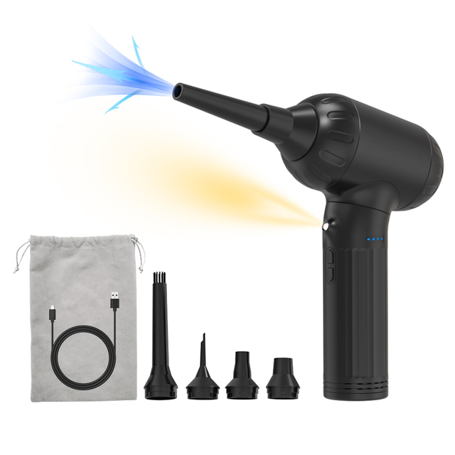 Denicer AD16 Rechargeable Compressed Air Duster Gun Keyboard Screen Cleanser Brushless Motor 3 Working Times for Computer Home