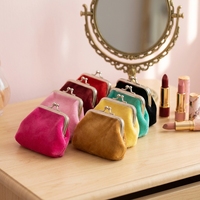 Petite bourse à monnaie et sac cadeau portable pour enfants, en tissu pelucheux, motif couleur bonbon, 9x7cm, avec fermeture à boucle, tendance, unisexe, cadeaux de mariage