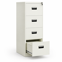 Armoire de rangement de bureau en acier avec 4 tiroirs, armoire à dossiers métallique, armoire à documents métallique avec serrure