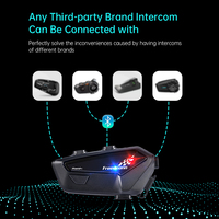 Casque de moto FreedConn Fx Pro 5.1 pour 4 motards, partage de musique sans fil, radio FM, écouteurs étanches, interphone ABS