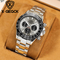 Montres à quartz de marque Étanches Aiguilles lumineuses Chronographe Phase lunaire Montre-bracelet pour hommes Montre Relojes Hombre Uhr