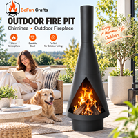 BeFun Crafts – Grande cheminée extérieure en acier Corten pour brûler du bois, foyer de patio avec grille à bois – Fournisseur OEM ODM