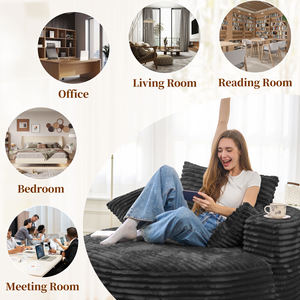 Sillón Redondo Moderno Grande Tipo Nube, Tapizado en Terciopelo, Multifuncional para Sala de Estar, Relajación y Lectura - Product Image 3