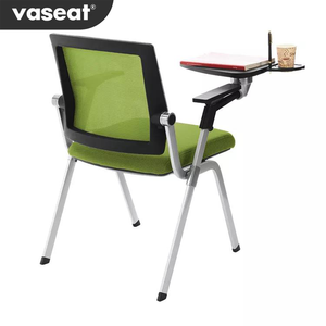Chaises d'entraînement rembourrées noires modernes Vaseat M2-SY, design pliable <span class=keywords><strong>pour</strong></span> le bureau, l'école, l'hôpital et la maison, avec tablette d'écriture - Product Image 4