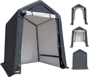 Outdoor Storage Shed 6x6 Feet Portable Garden PE Cover Storage Shelter with Removable Waterproof and UV Resistant PE Cover