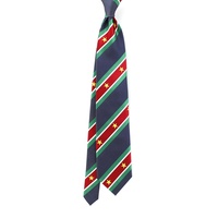 Cravates pour hommes en microfibre polyester chinoises, rayées rouge, bleu marine, vert, blanc, avec étoile jaune tissée sur mesure, cravates personnalisées