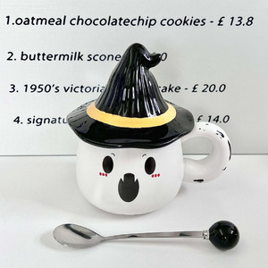 <span class=keywords><strong>Tazza</strong></span> in Ceramica a Forma di Fantasma con Coperchio, Elegante <span class=keywords><strong>Tazza</strong></span> da Caffè, Regalo di Compleanno per Donne, Souvenir per Migliori Amiche - Product Image 2
