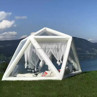 Tente commerciale à conception personnalisée, tente à bulles gonflable extérieure en forme de diamant pour le camping, le mariage, tente de réception transparente