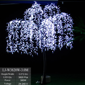 Árbol <span class=keywords><strong>de</strong></span> Navidad Decorativo para Exteriores, Árbol <span class=keywords><strong>de</strong></span> <span class=keywords><strong>Sauce</strong></span> Llorón Artificial Iluminado con Luces LED Blancas/Verdes - Product Image 6