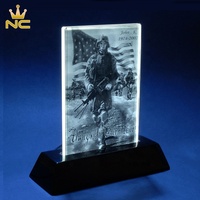 Plaques commémoratives personnalisées en cristal K9 faites à la main pour funérailles avec photo, taille personnalisable, vente en gros