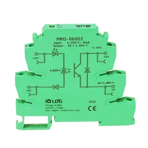 Relé de estado sólido dc MRD-060D2, 5V, 12V, 24VDC, entrada 2A /1-60VDC, salida, Terminal Delgado, relé PLC programable, carril Din