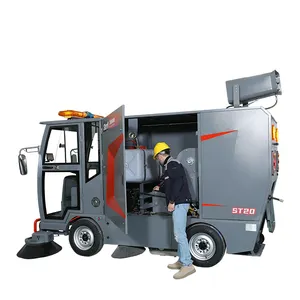 Sterll ST20 Full Closed Electric Big Street Sweeper Car Ride On Floor Sweeper Artificial Turf Cleaning Machine Floor Sweeper