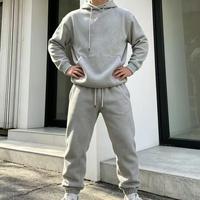 Hoodie dengan Lapisan Fleece Tebal, Hoodie Oversize, Set Hoodie dan Celana Panjang Warna Hitam, Produsen dengan Harga Kompetitif