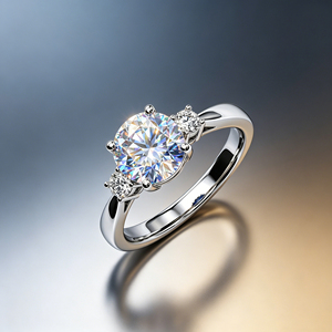 Anillo de Compromiso de Oro Blanco Sólido de 14K para Mujer, con Diamante Cultivado en Laboratorio, Corte Brillante Redondo, Clásico y de Lujo, Certificado por IGI - Product Image 2