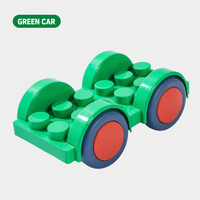 Ensemble de jeu créatif de véhicules modulaires en blocs de construction de grande taille, voiture, camion, train avec roues roulantes pour enfants