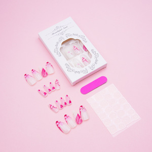 <span class=keywords><strong>Faux</strong></span> <span class=keywords><strong>ongles</strong></span> en <span class=keywords><strong>gel</strong></span> 3D en forme d'amande, style français rose, motif étoile de mer et fleur, avec boule dorée en ABS, couvrance totale, colle amovible – Meilleures ventes - Product Image 3