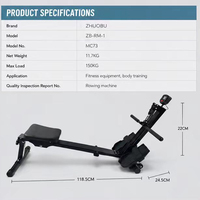 Máquina de Remo Plegable ZHUOBU ZB-RM-1 para Gimnasio en Casa, Capacidad de 150 kg, Remo Simple con Monitor Digital, Equipo de Fitness Cardiovascular
