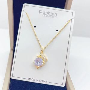 Haute qualité Mode En Acier Inoxydable Nouvelle Conception Zircon Dauphin Lumière Collier De Luxe pour les Femmes - Product Image 2