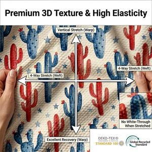 1 yarda de tela de punto de poliéster y elastano con estampado personalizado del 4 de julio, diseño de balas, tela <span class=keywords><strong>Liverpool</strong></span> para lazos y baberos de mascotas - Product Image 2