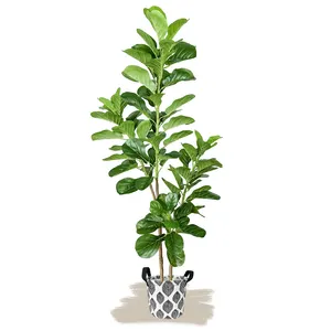 Fig Tree Plastic Leaf Indoor Home Ornamental Small Large faked Potted Plant Artificial plants tree to detail for home decoration