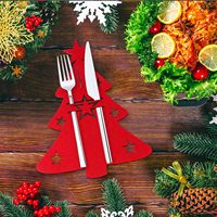 Porte-couverts en feutre écologique pour Noël, manchon creux en feutre pour couverts de table de fêtes