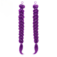Perruque de cosplay Fujia Skpop Demon Hunters Rumi, longue queue de cheval tressée violette, extension de cheveux synthétiques résistante à la chaleur, 100g, pièce unique