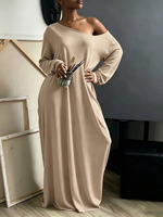 Robe longue maxi ample à coupe droite pour femmes musulmanes modestes avec logo personnalisé