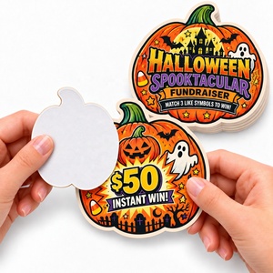 Billets de jeu personnalisés sur le thème d'Halloween, impression recto-verso, cartes à déchirer de haute qualité, billets de loterie gagnants, cartes à languette - Product Image 1