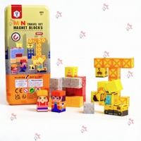 Juego de Cubos Magnéticos de Viaje 2026, 38 Piezas, Bloques de Construcción Magnéticos Mini para Niños, con Caja Metálica Portátil