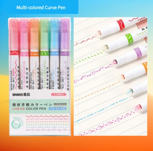 ปากกาเน้นข้อความรูปทรง<span class=keywords><strong>ดอกไม้</strong></span>น่ารักๆ6ชิ้น/เซ็ตปากกาหัวโค้งสำหรับเขียนบันทึกการวาดเส้นแบบคู่ - Product Image 2