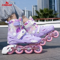 Patins à roulettes ajustables pour enfants, chaussures de patinage sportives d'extérieur, roues en PU, bottes d'entraînement pour débutants