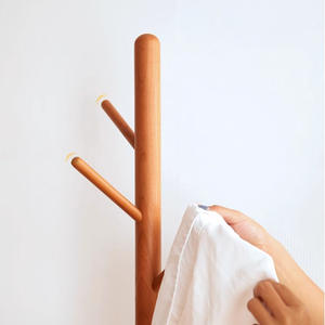 <span class=keywords><strong>Perchero</strong></span> de madera con forma de árbol de roble de madera maciza nórdica con taburete de cambio de zapatos muebles de entrada con <span class=keywords><strong>perchero</strong></span> para sombreros - Product Image 2