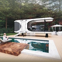 Nouveau design petites maisons préfabriquées conteneur mobile remorque espace Capsule maison modulaire