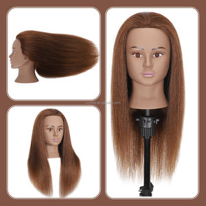 Cabeza de entrenamiento de peluquería profesional maniquí <span class=keywords><strong>Real</strong></span> para mujer corte de pelo trenzado blanqueamiento-humano sintético para modelado - Product Image 5