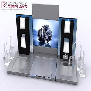 Présentoir acrylique à trois niveaux avec lumière LED pour petits gâteaux Cupcakes Pâtisserie Dessert Vitrine dans la <span class=keywords><strong>boulangerie</strong></span> - Product Image 5