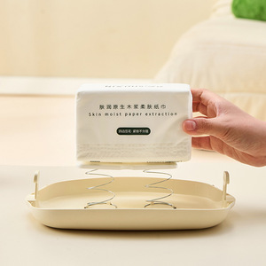 Creative Desktop Tissue Box Creamy White Plastic Organizer For Blind Boxes Figurines Display Storage Multifunctional Pull Out - Product Image 2