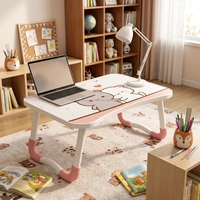 Petite table pliante avec porte-gobelet, tiroir, en bois, pour lit, ordinateur portable, bureau, salle à manger, table antidérapante pour la maison