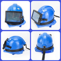 Casque de protection ETRUST prêt à être expédié avec cape pour le sablage aux températures extrêmes 39x27x25cm