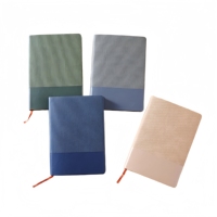 Agenda d'affaires relié thermiquement en cuir PU texturé A5, 100 feuilles, papier ligné 100 g/m², marque-page en ruban, journal exécutif