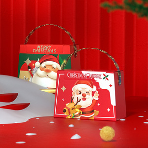 Caja de Papel para Empacar <span class=keywords><strong>Galletas</strong></span>, Portátil, con Diseño Navideño, con Asa, Papel Blanco Premium, Impresión de Alta Definición, Vacía, Venta al por Mayor - Product Image 4