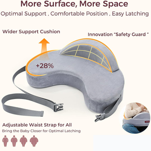 <span class=keywords><strong>Coussin</strong></span> d'allaitement innovant avec protection ergonomique et confort, support plus large, housse amovible et réglable - Product Image 4