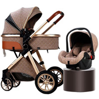 Poussette pliable légère de luxe pour bébé Kinderwagen Système de voyage pliable Chariot Poussettes Siège auto Poussette combinée pour bébé